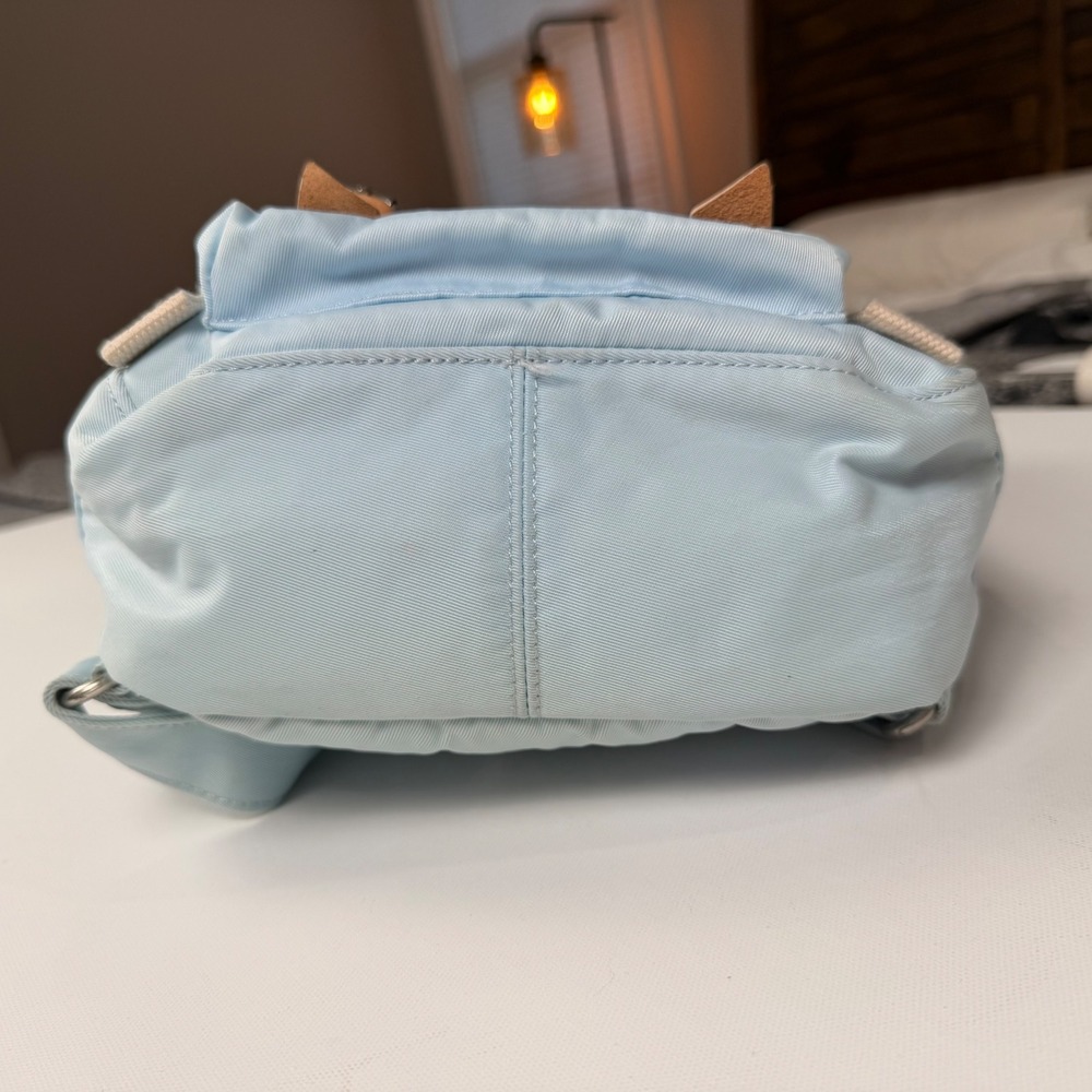 Doughnut Macaroon Backpack Light Blue Canvas Leat… - image 6